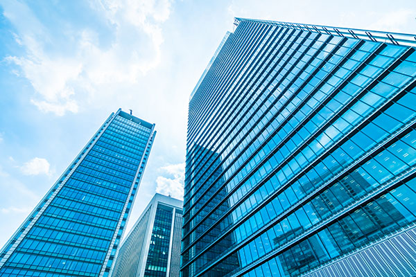 Beautiful architecture office building skyscraper with window gl business office building