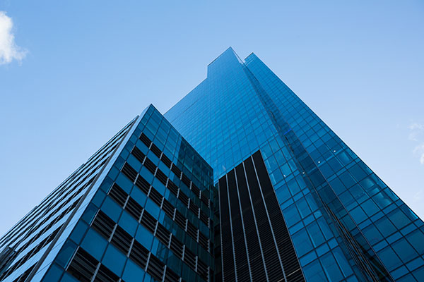 Modern office skyscrapers in business district Modern office img